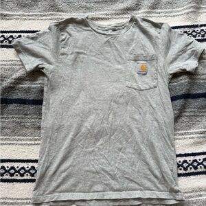 Carhartt Youth Grey T-Shirt with Pocket Logo Size Medium